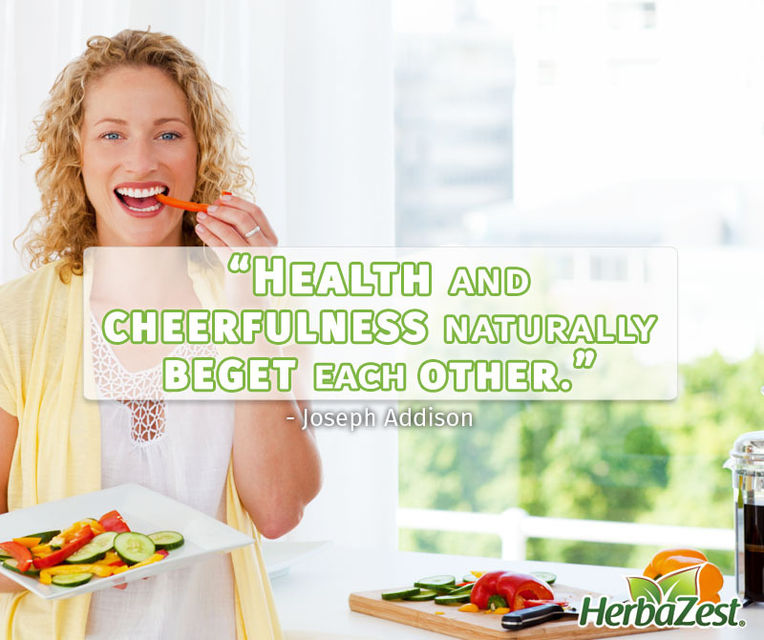 Quote: Health and Cheerfulness Naturally Beget Each Other