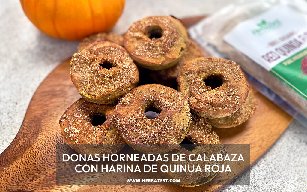 Donas horneadas de calabaza con harina de quinua roja