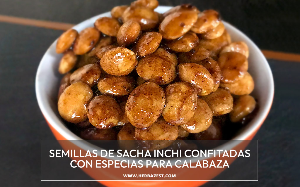 Semillas de sacha inchi confitadas con especias para calabaza