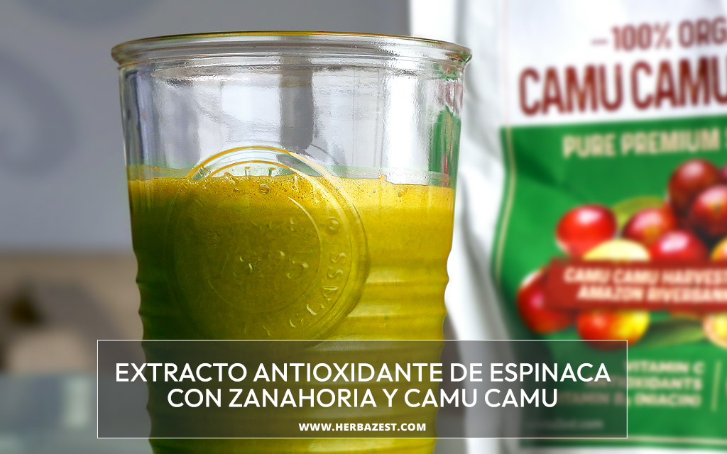Extracto antioxidante de espinaca con zanahoria y camu camu