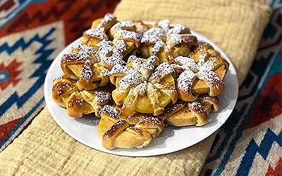 Aros de manzana al horno