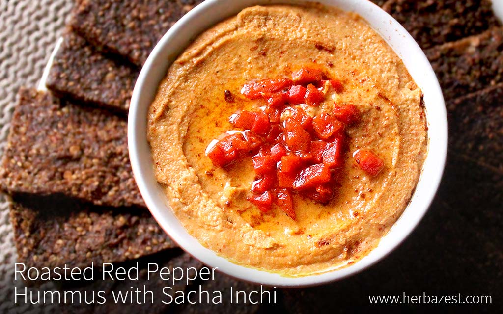 Roasted Red Pepper Hummus with Sacha Inchi