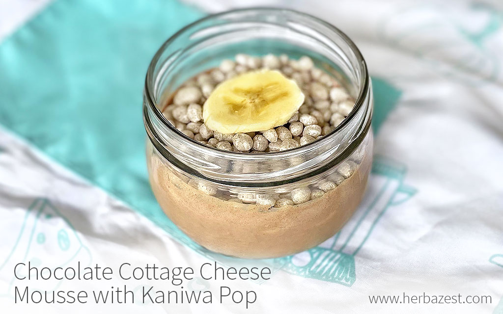 Chocolate Cottage Cheese Mousse with Kaniwa Pop