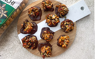 Chocolate-Dipped Sacha Inchi Nut Clusters