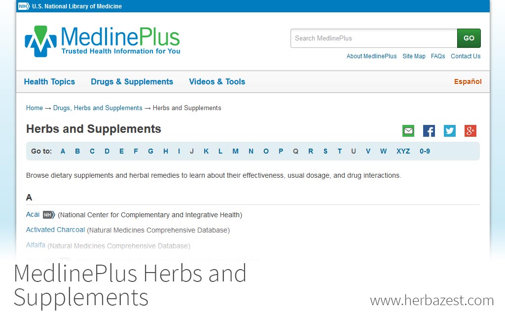 MedlinePlus Herbs and Supplements