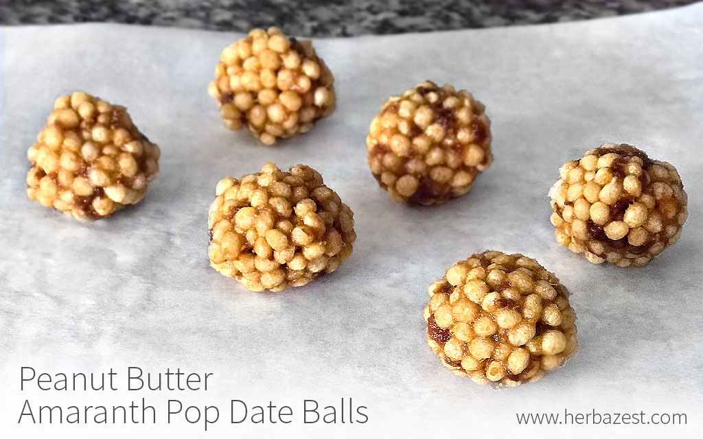 Peanut Butter Amaranth Pop Date Balls