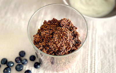 Chocolate Puffed Quinoa Granola