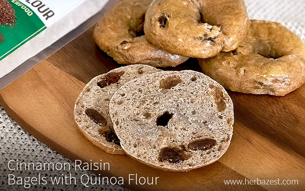 Cinnamon Raisin Bagels with Quinoa Flour