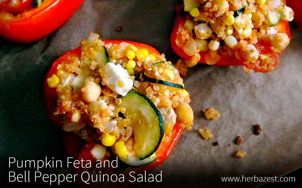 Pumpkin Feta and Bell Pepper Couscous Salad