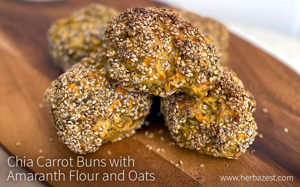 Chia Carrot Buns with Amaranth Flour and Oats