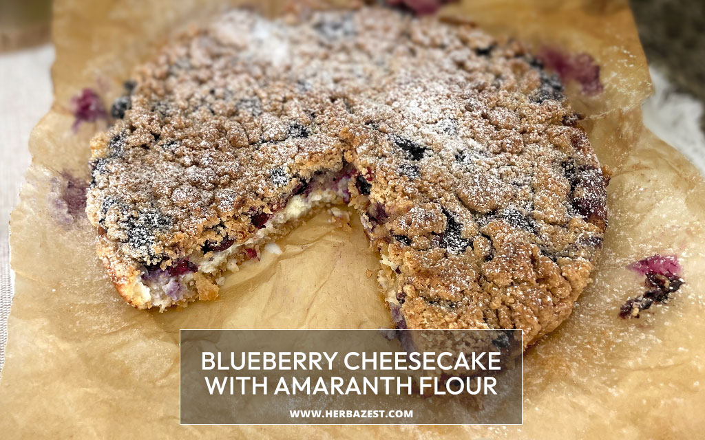 Blueberry Cheesecake with Amaranth Flour