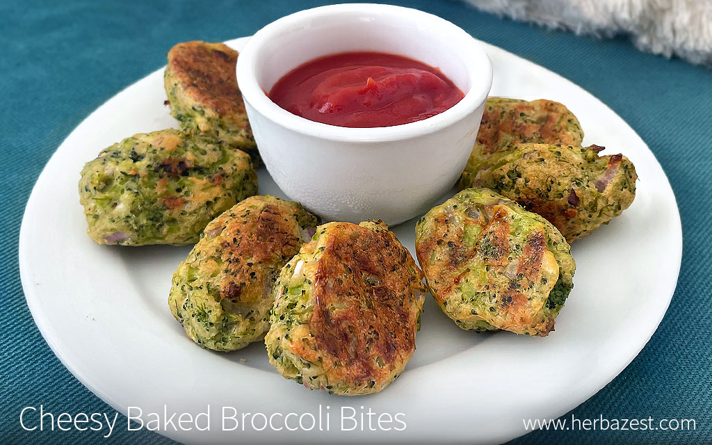 Cheesy Baked Broccoli Bites