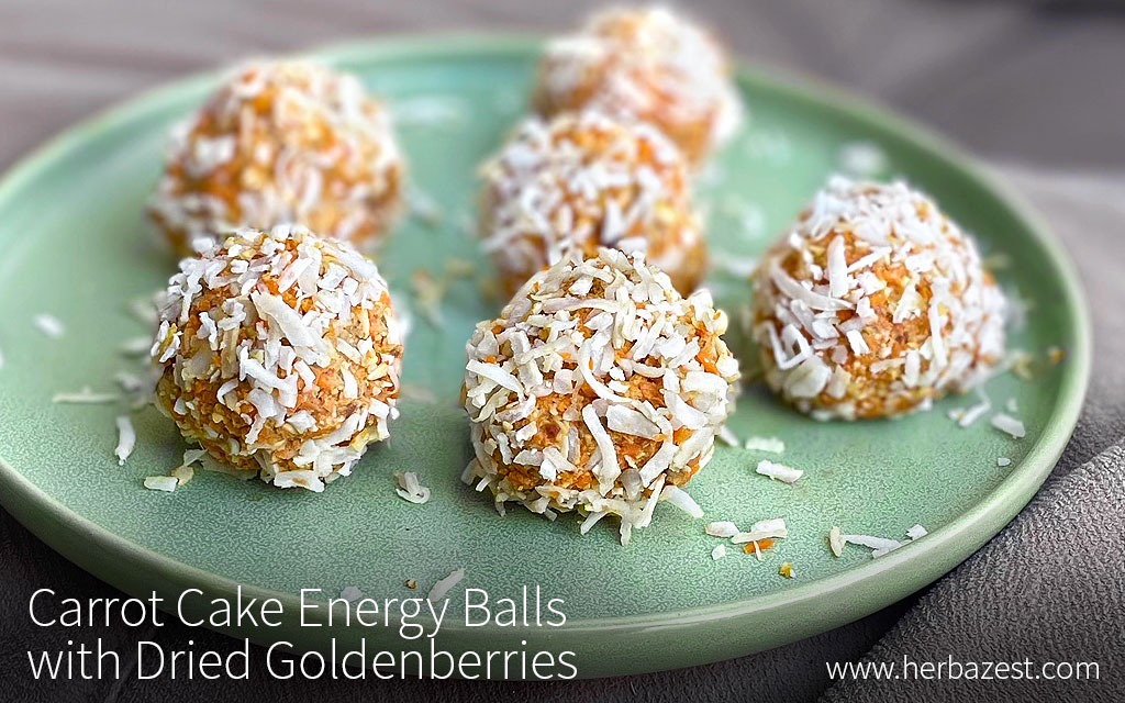 Carrot Cake Energy Balls with Dried Goldenberries