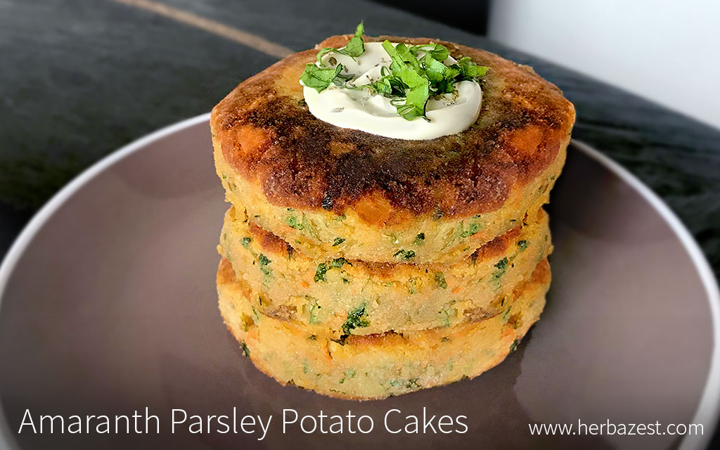 Amaranth Parsley Potato Cakes