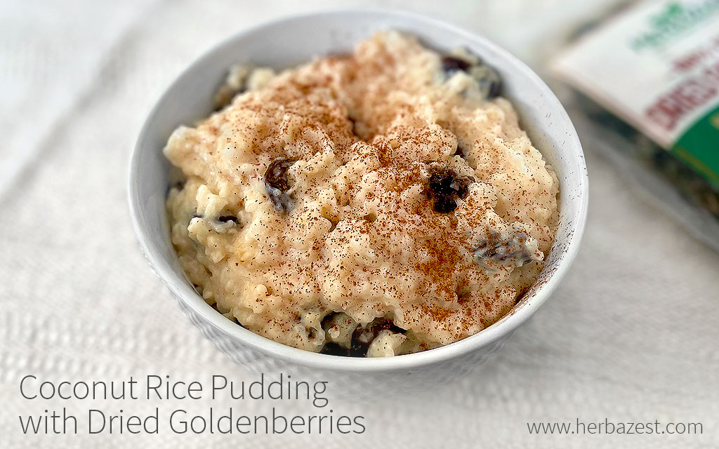 Coconut Rice Pudding with Dried Goldenberries