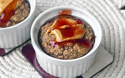 Avena horneada con mantequilla de maní