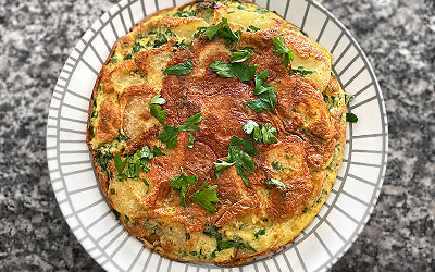 Tortilla española con espinaca