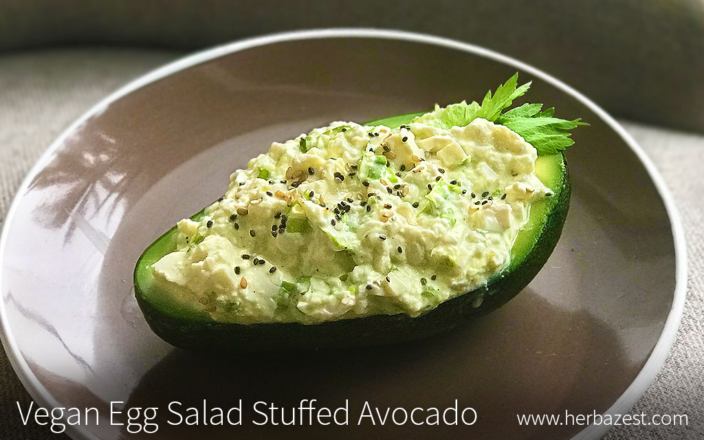 Vegan Egg Salad Stuffed Avocado