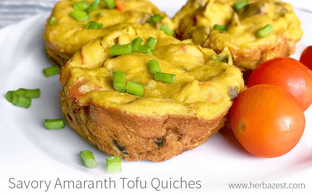 Savory Amaranth Tofu Quiches