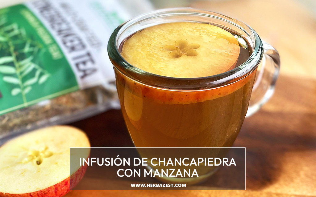 Infusión de chancapiedra con manzana