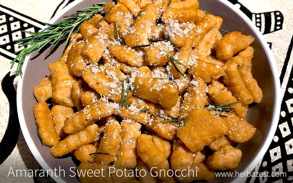 Amaranth Sweet Potato Gnocchi