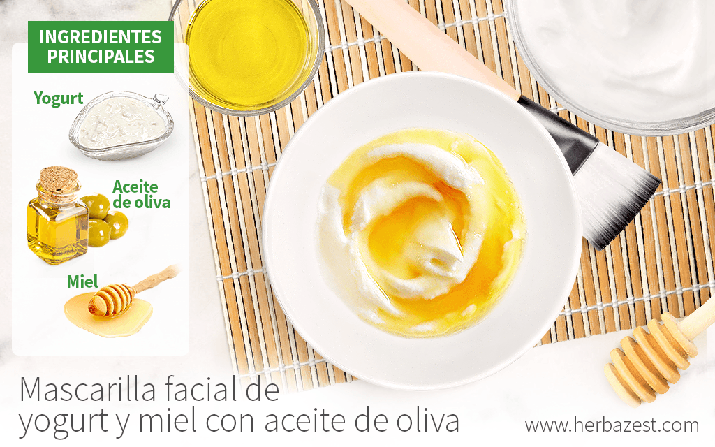 Mascarilla facial de yogurt y miel con aceite de oliva