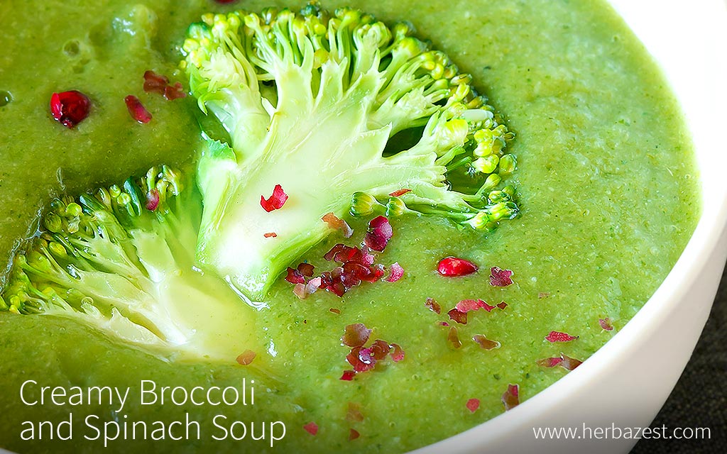 Creamy Broccoli and Spinach Soup