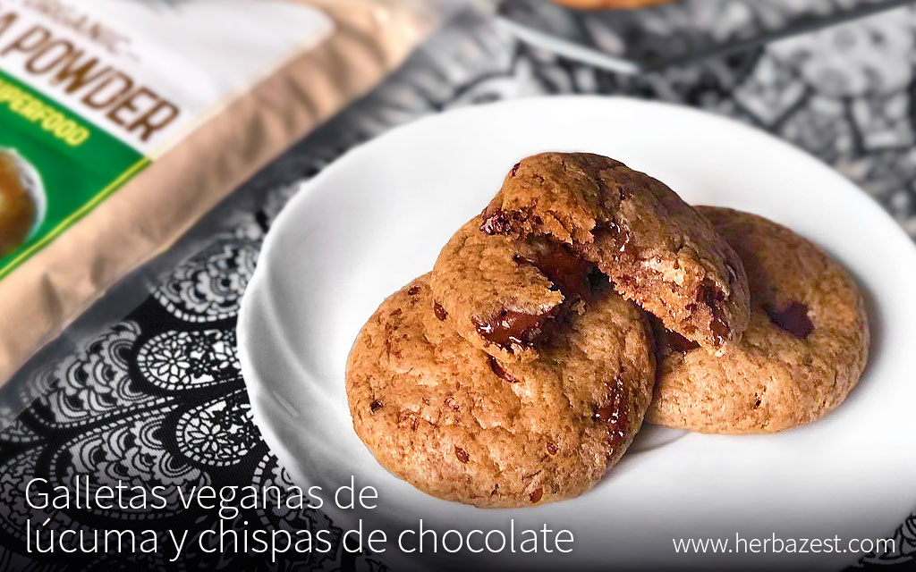 Galletas veganas de lúcuma con chispas de chocolate