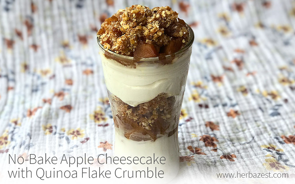 No-Bake Apple Cheesecake with Quinoa Flake Crumble