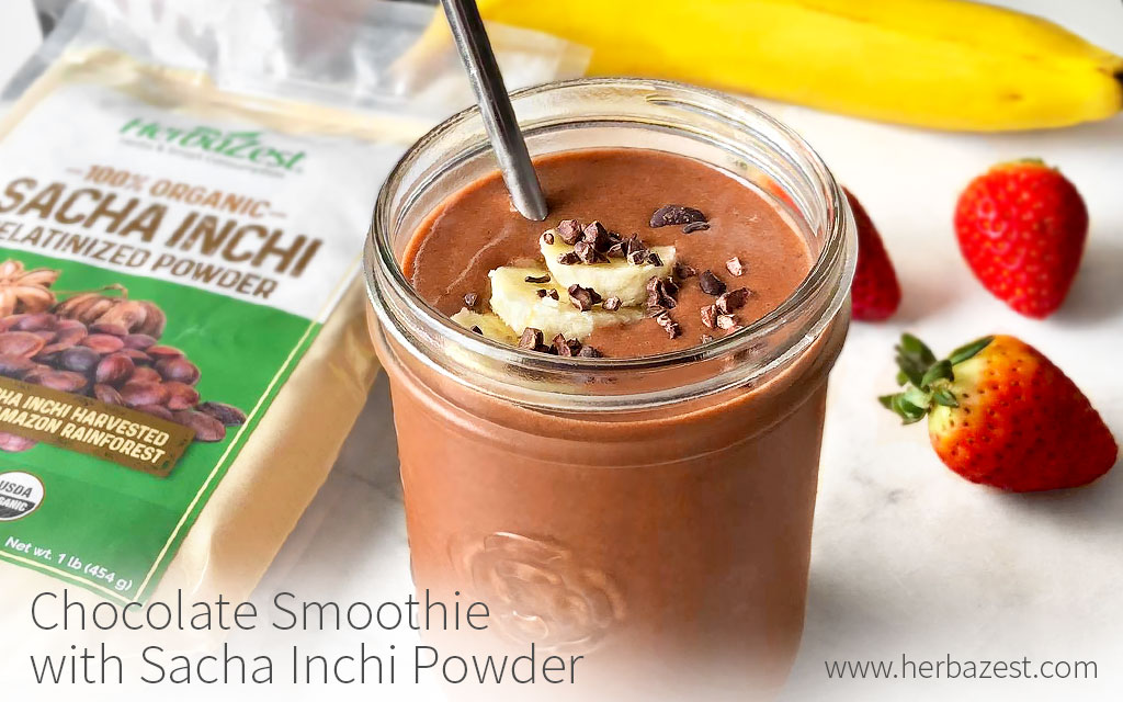 Chocolate Smoothie with Sacha Inchi Powder