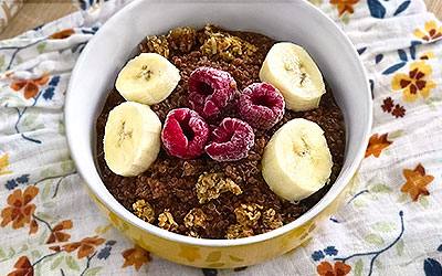 Mazamorra de quinua con chocolate