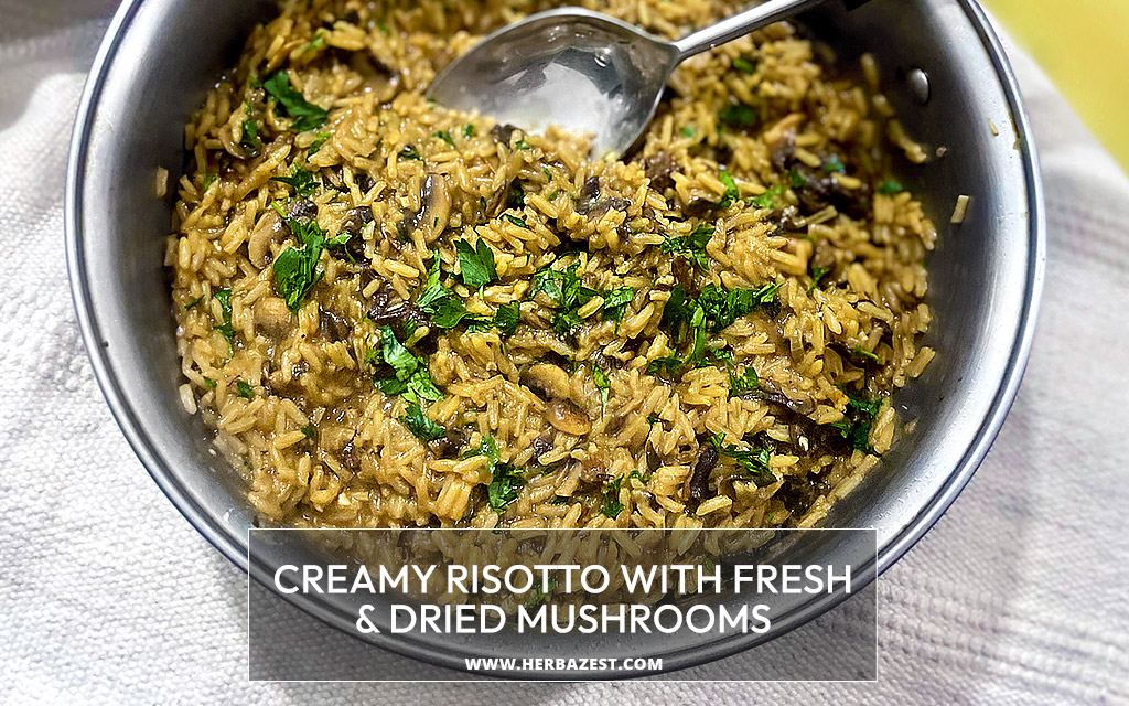 Creamy Risotto with Fresh & Dried Mushrooms