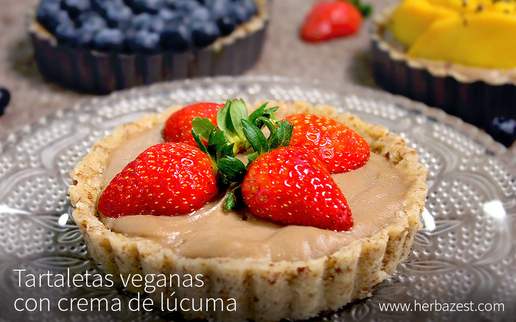 Tartaletas veganas con crema de lúcuma