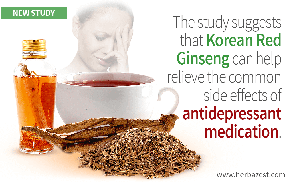 The study suggests that Korean Red Ginseng can help relieve the common side effects of antidepressant medication.