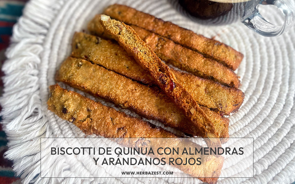 Biscotti de quinua con almendras y arándanos rojos