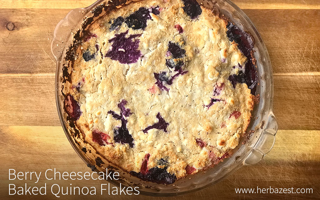 Berry Cheesecake Baked Quinoa Flakes