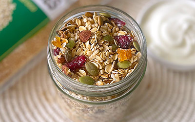 Apricot Muesli with Amaranth Crispies
