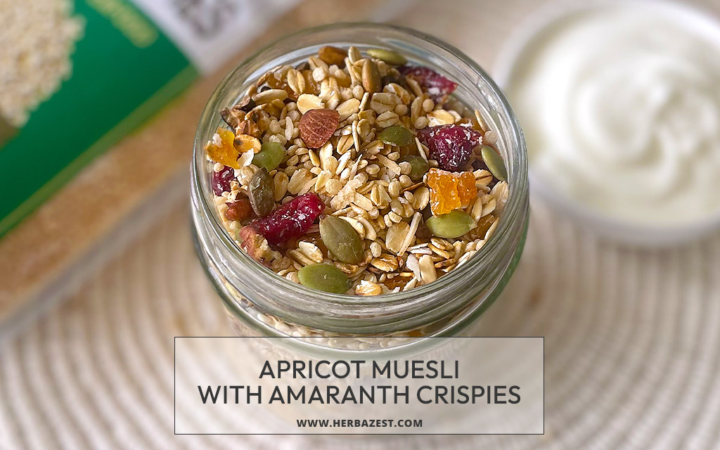 Apricot Muesli with Amaranth Crispies