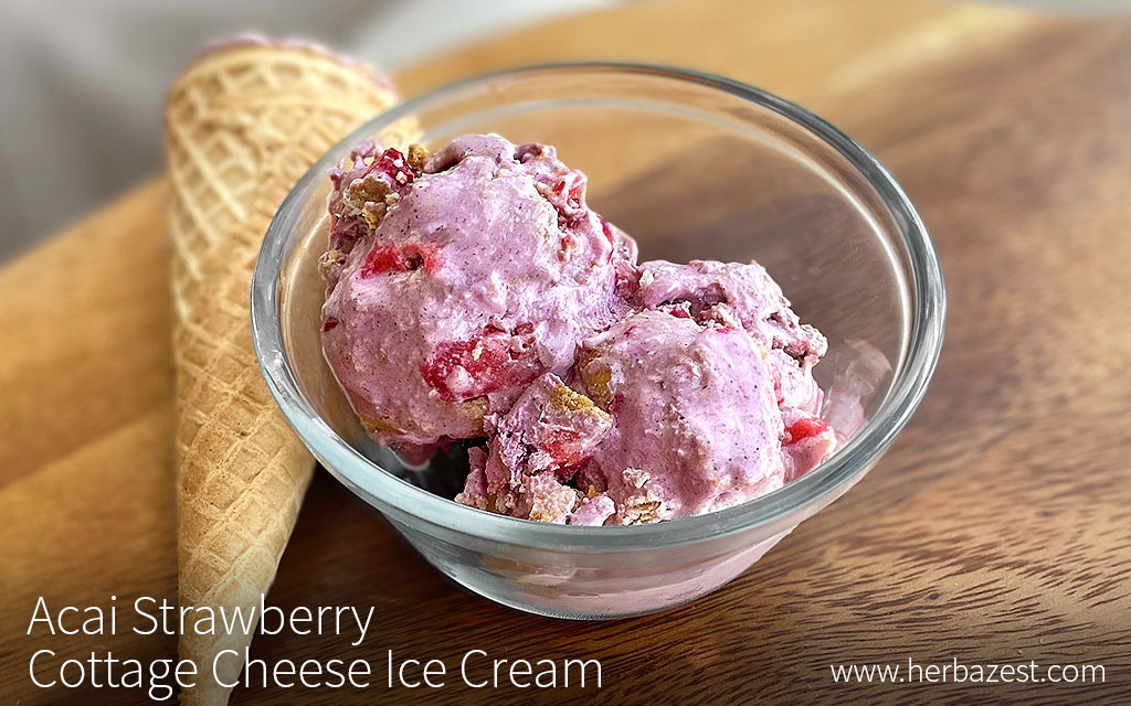 Acai Strawberry Cottage Cheese Ice Cream