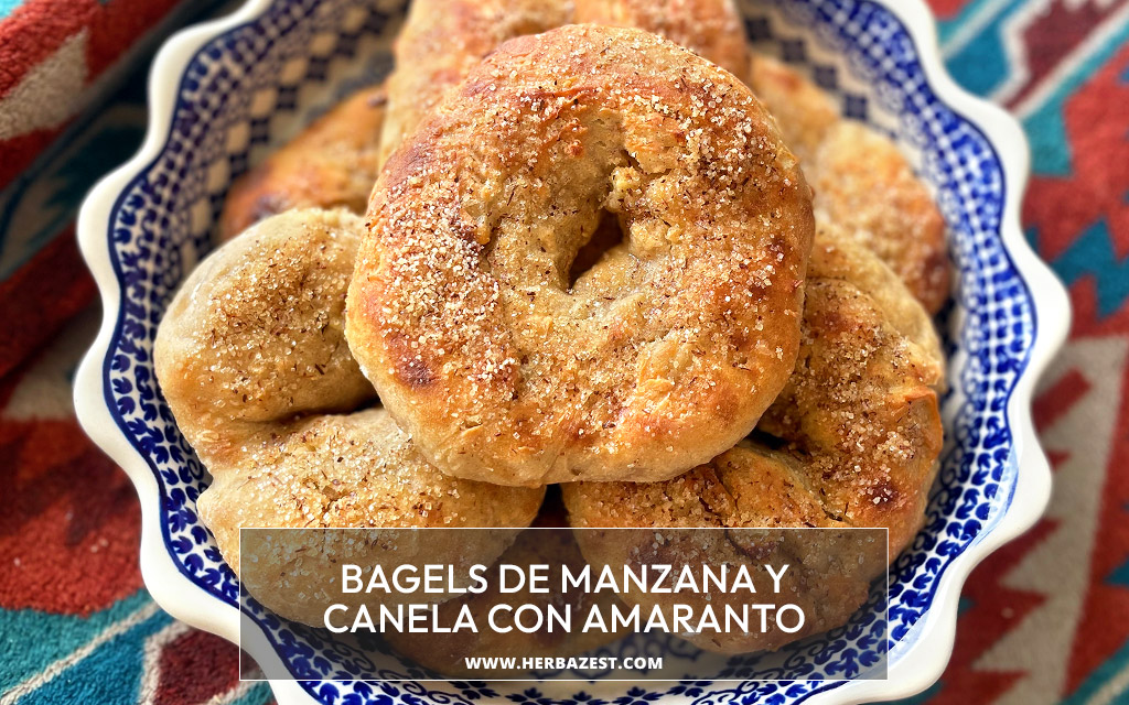 Bagels de manzana y canela con amaranto