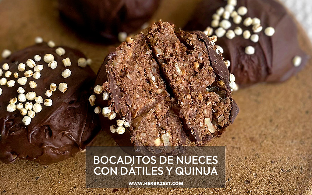 Bocaditos de nueces con dátiles y quinua inflada