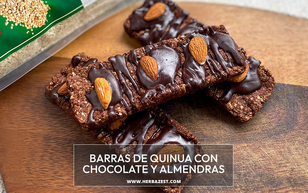 Barras de quinua con chocolate y almendras