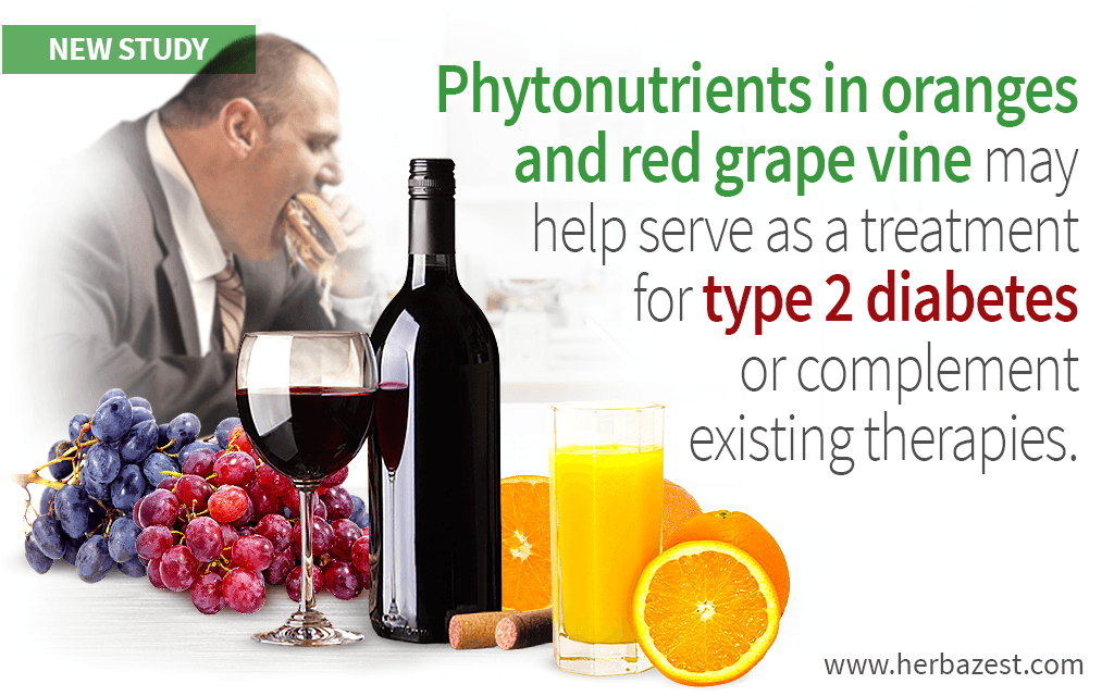 Phytonutrients in oranges and red grapes may help serve as a treatment for type 2 diabetes or complement existing therapies