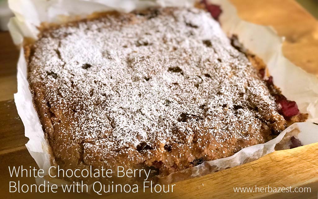 White Chocolate Berry Blondie with Quinoa Flour
