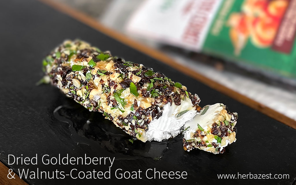 Dried Goldenberry & Walnut-Crusted Goat Cheese