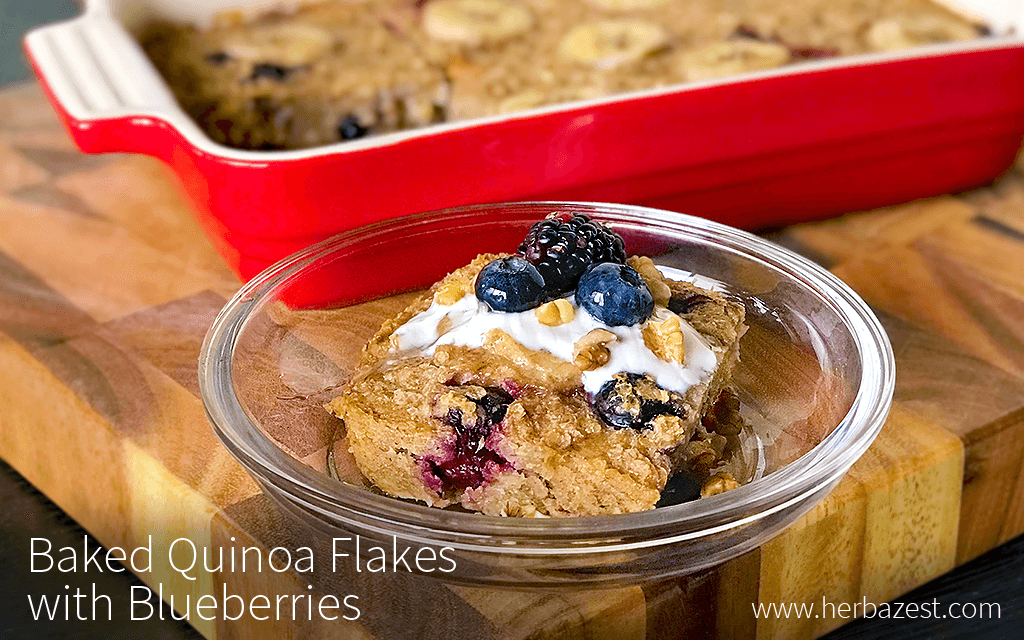 Baked Quinoa Flakes with Blueberries