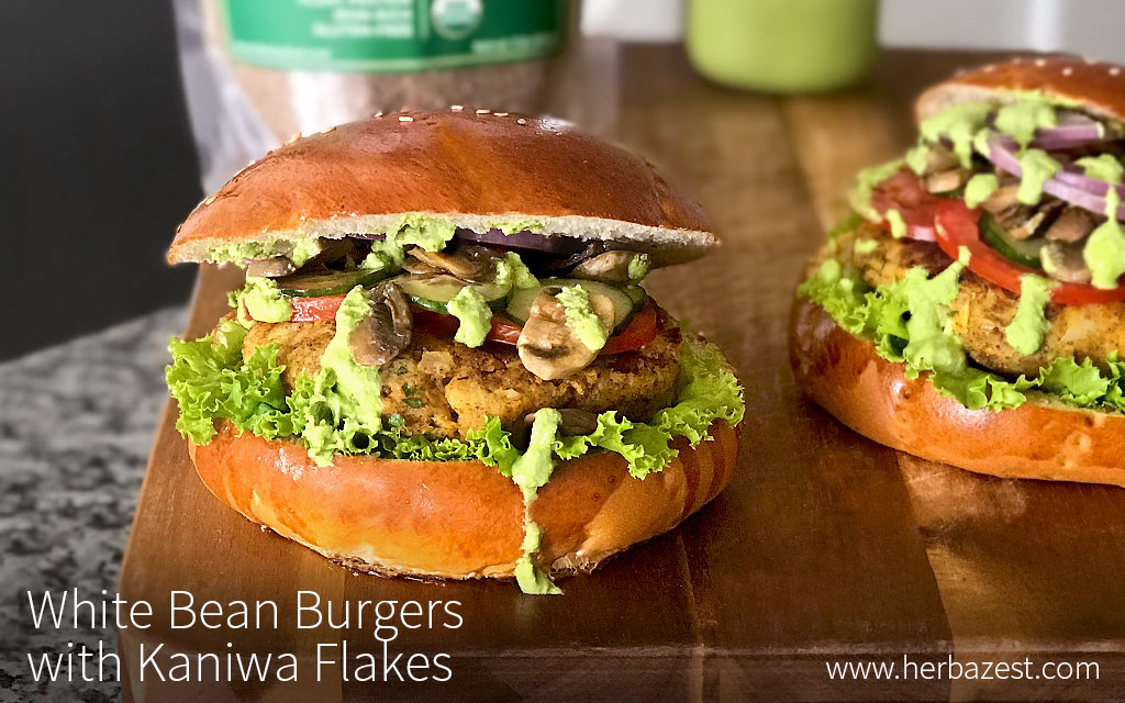 White Bean Burgers with Kaniwa Flakes