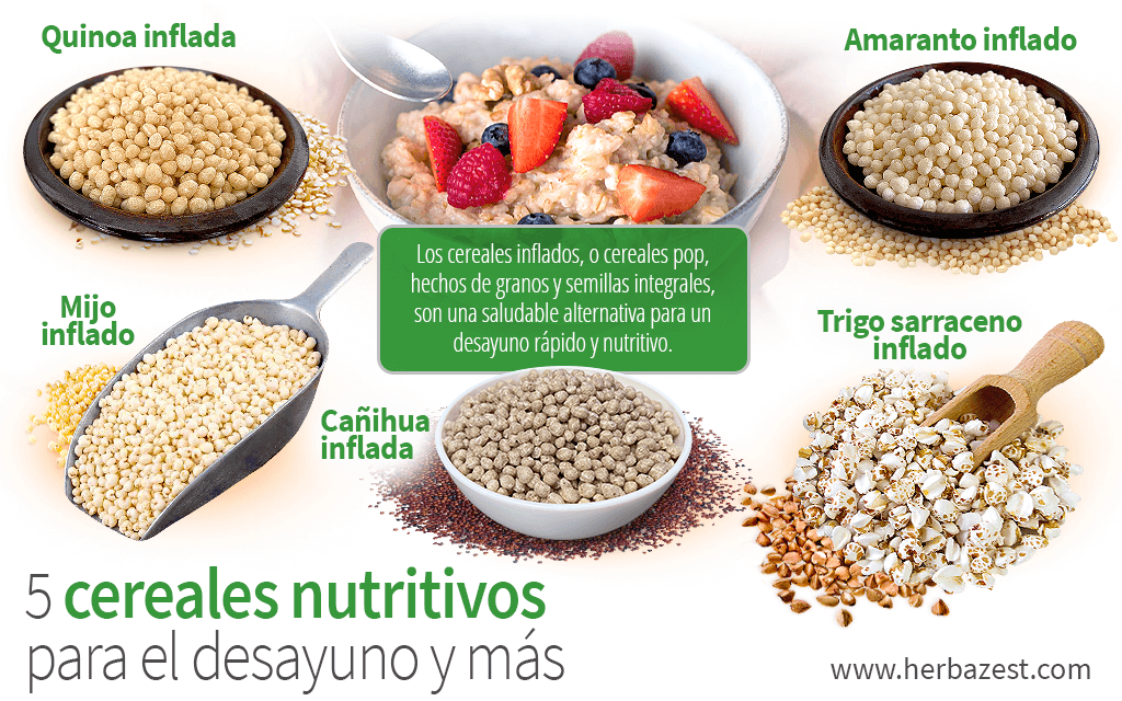 5 cereales inflados nutritivos para el desayuno y más